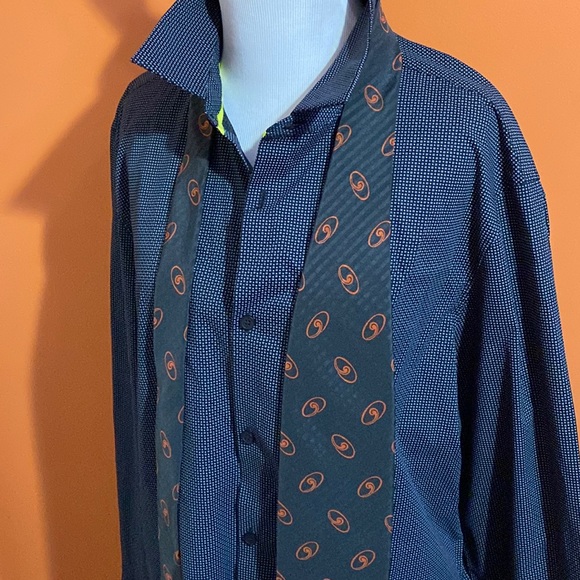 GIORGIO ARMANI Mens Silk Neck Tie Cravatte ~ Blue & Orange~ 58”~ EUC! - Picture 11 of 11